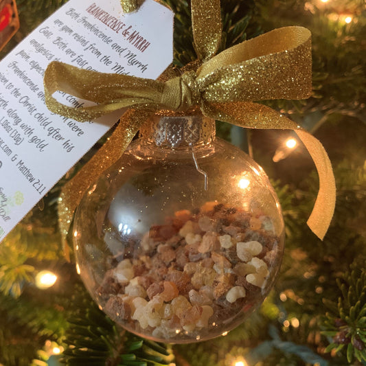 Ornament balls filled with Frankincense and Myrrh